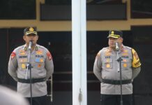 FAREWELL PARADE IRINGI ACARA PIDAH SAMBUT KAPOLRES BENGKULU UTARA