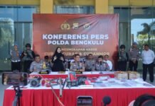 Konferensi Pers Kasus 3C, Polda Bengkulu Ungkap Ratusan Kasus Curat, Curas, dan Curanmor