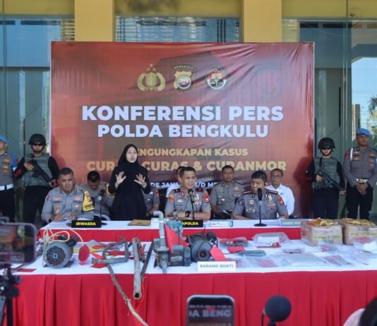 Konferensi Pers Kasus 3C, Polda Bengkulu Ungkap Ratusan Kasus Curat, Curas, dan Curanmor