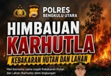Cegah Karhutla, Polres Bengkulu Utara Ingatkan Sanksi Pidana Penjara 15 Tahun dan Denda Rp15 Miliar